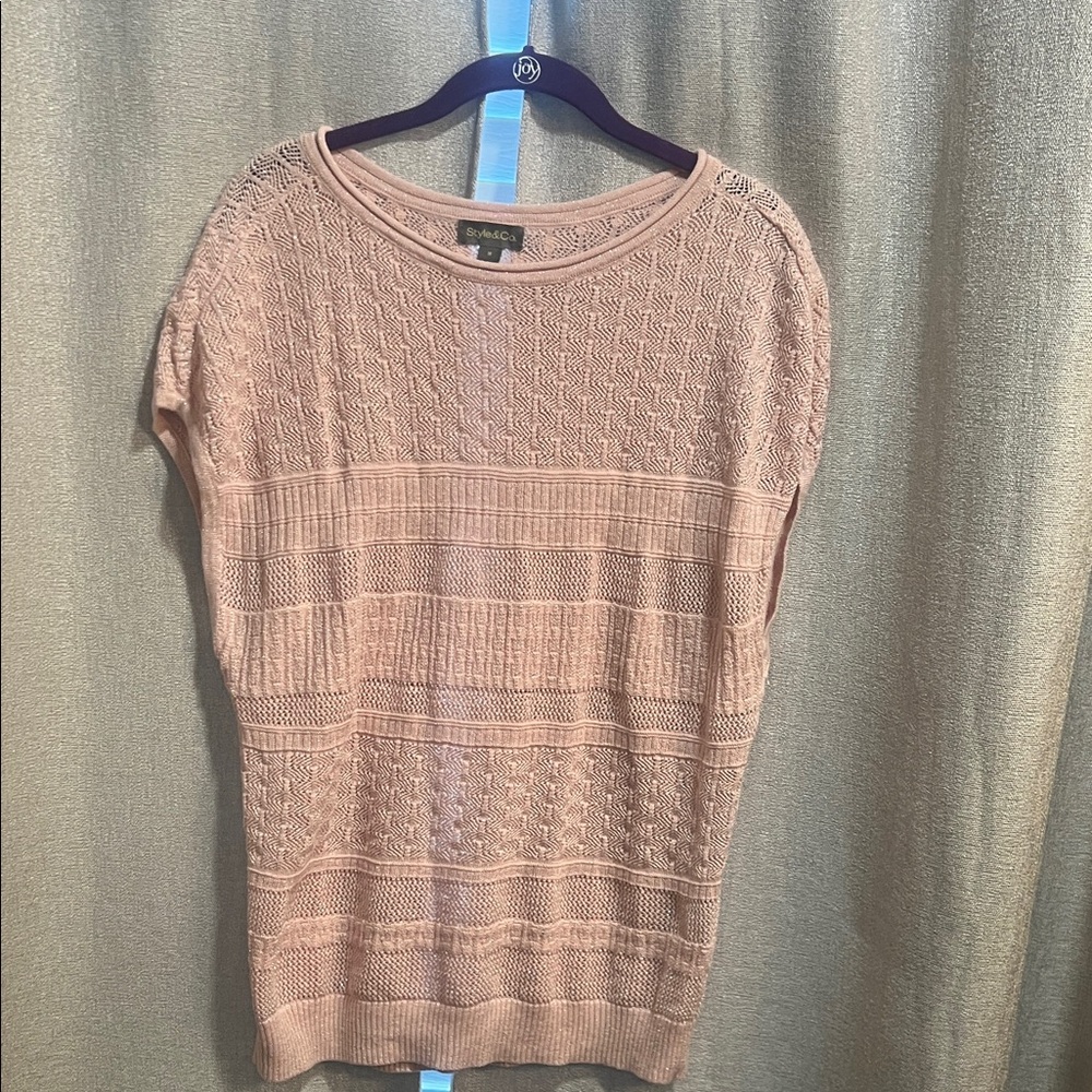 Style & Co. Pink Textured Knit Top